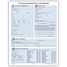 Medical Arts Press® Eye Care Registration Form, Numbered Sections