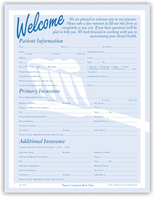 Medical Arts Press® Registration Forms without Updates Section ; Brush Silhouette