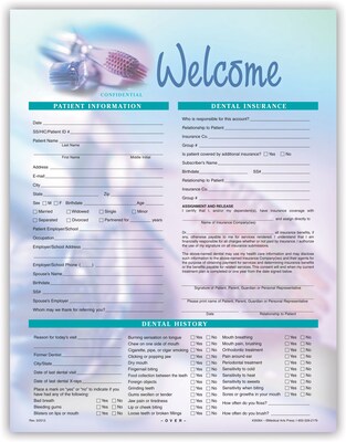 Medical Arts Press® Registration Forms Featuring Updates Section/Two Clear Toothbrushes