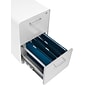 Poppin Stow 2-Drawer Mobile Vertical File Cabinet, Letter/Legal Size, Lockable, 25"H x 15.75"W x 20"D, White and Gray (102257)