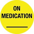 Medical Arts Press® Small Shape Alert Pre-Printed Labels, On Medication, Fluorescent Chartreuse,1 Diameter, 500 Labels