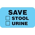 Behavior and Instruction Medical Labels, Save Stool/Urine, Light Blue, 7/8x1-1/2, 500 Labels