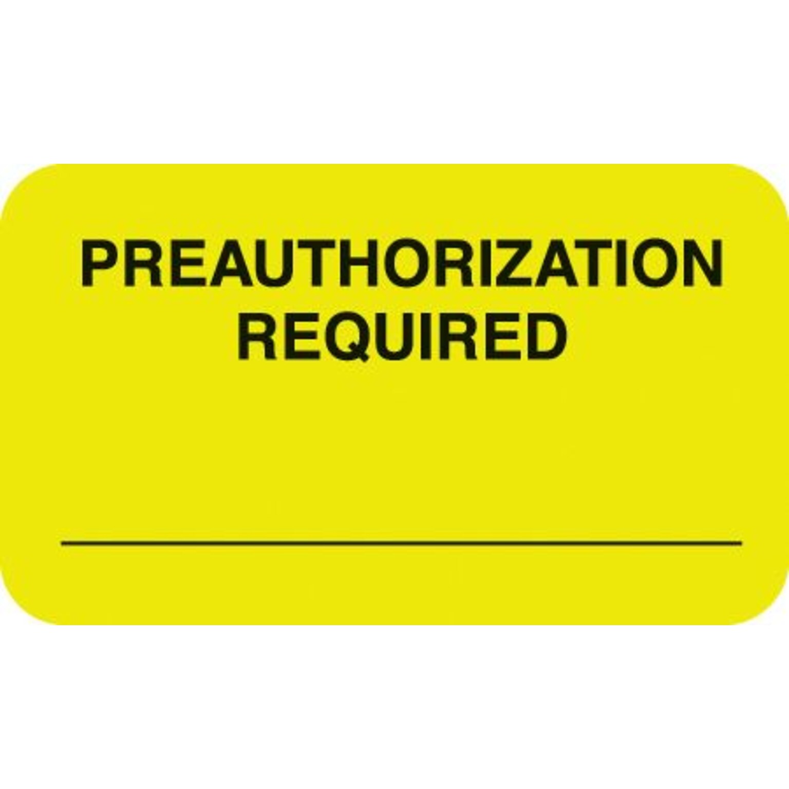 Insurance Chart File Medical Labels, Preauthorization Required, Fl Chartreuse, 7/8x1-1/2, 500 Lbls
