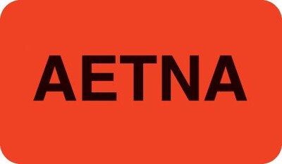 Insurance Chart File Medical Labels, Aetna, Fluorescent Red, 7/8x1-1/2, 500 Labels