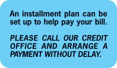 Reminder & Thank You Collection Labels, Installment Plan, Light Blue, 7/8x1-1/2, 500 Labels