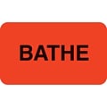 Behavior and Instruction Medical Labels, Bathe, Fluorescent Red, 7/8x1-1/2, 500 Labels