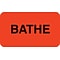 Behavior and Instruction Medical Labels, Bathe, Fluorescent Red, 7/8x1-1/2, 500 Labels