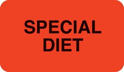 Medical Arts Press® Diet and Medical Alert Labels, Special Diet, Fluorescent Red, 7/8x1-1/2, 500 Labels