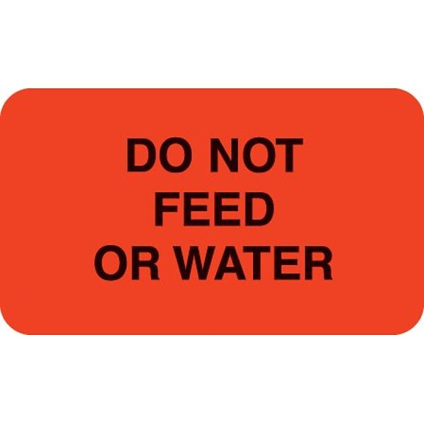 Medical Arts Press® Diet and Medical Alert Labels, Do Not Feed or Water, Fluorescent Red, 7/8x1-1/2, 500 Labels