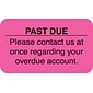 Past Due Collection Medical Labels, Past Due, Fluorescent Pink, 7/8x1-1/2", 500 Labels