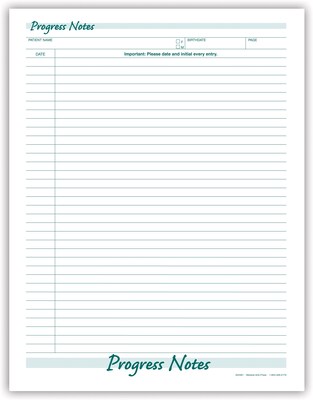 Medical Arts Press® Progress Notes Patient Care Form; Green FormFamily™