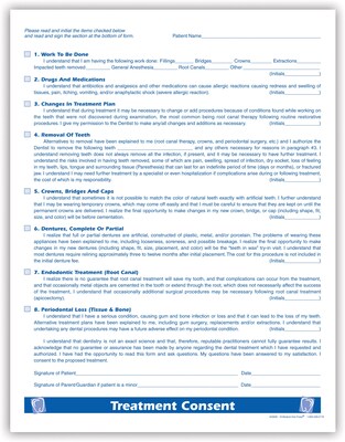 Medical Arts Press® Dental Treatment Consent Form; 1-Sided