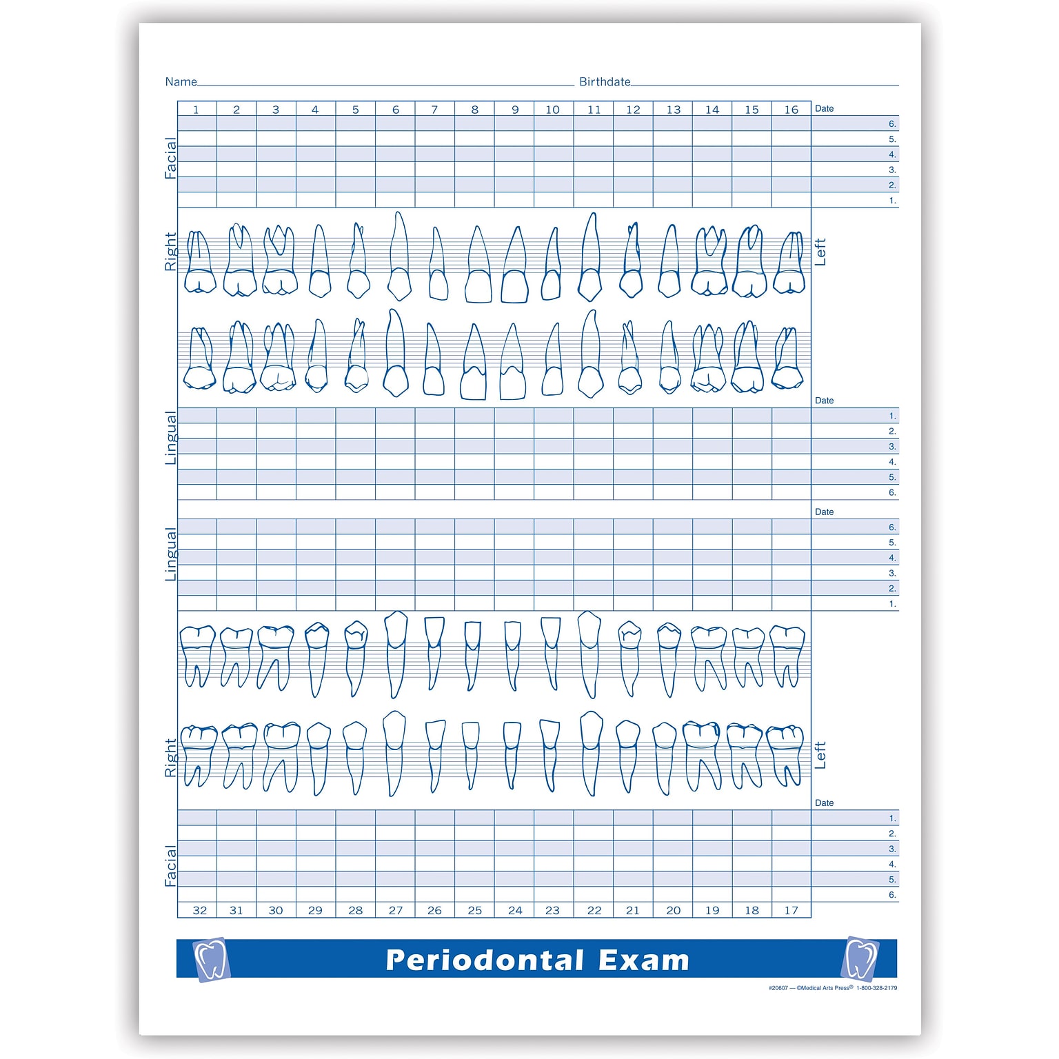 Medical Arts Press® FormFamily™ Periodontal Exam Form