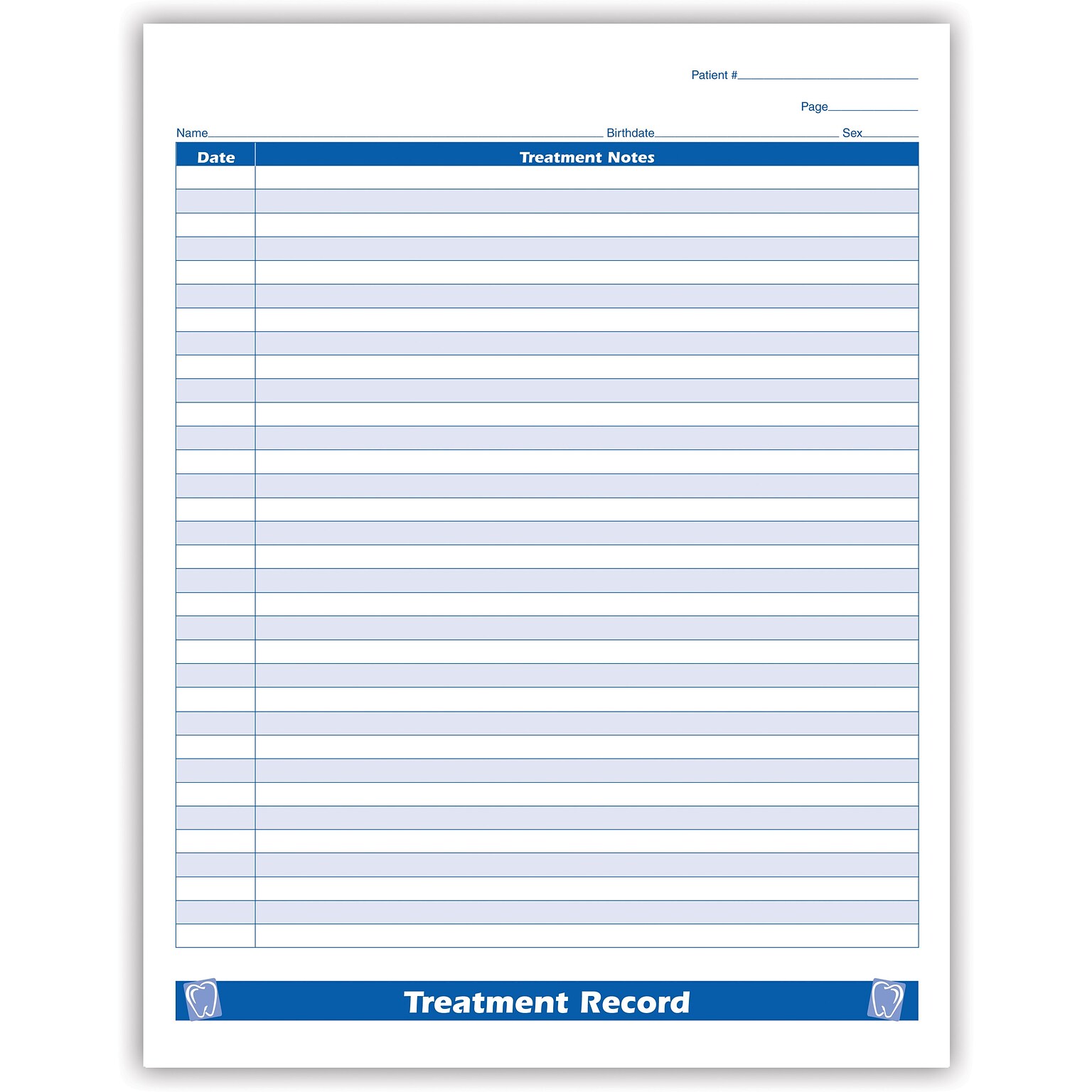 Medical Arts Press® Dental Treatment Record Form; 2-Sided