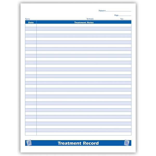 Medical Arts Press® Dental Treatment Record Form; 2-Sided