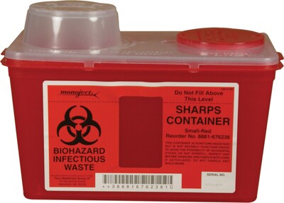Monoject Sharps Container, 4 Quart with Chimney-Top