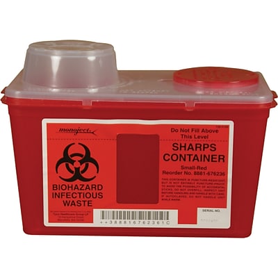 Monoject Sharps Container, 4 Quart with Chimney-Top