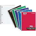 Oxford 1-Subject Notebooks, 8 x 10.5, College Ruled, 70 Sheets, Each (65022)