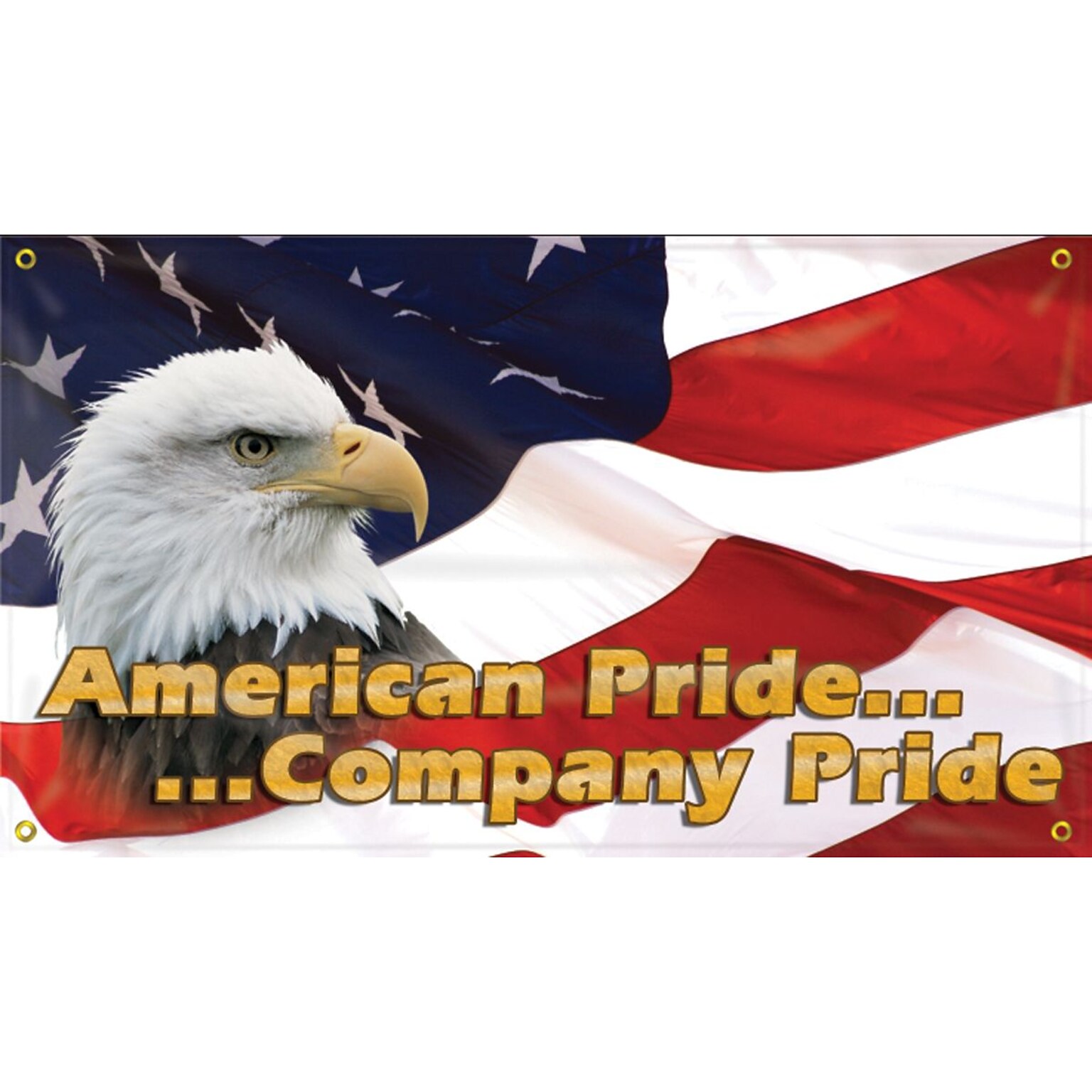 Accuform Signs® Safety Banner, AMERICAN PRIDE... ...COMPANY PRIDE, 28 x 48, Reinforced Vinyl, Each