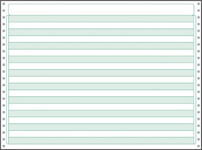 Printworks® Professional Recycled Computer Paper, 20 lbs., 11 x 14.875, Green Bar, 2200 Sheets/Carton (PRB02060)