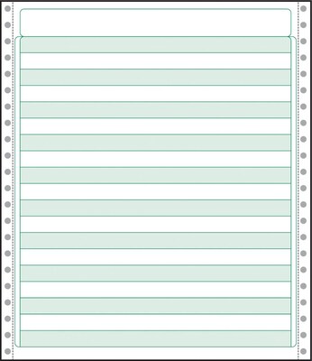 Printworks® Professional Computer Paper W/1/2 Green Bar, 9 1/2 x 11, White, 2500 Sheets