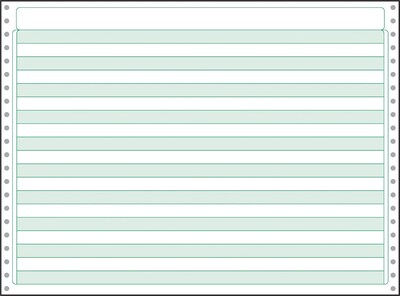 Printworks® Professional 2-Part Computer Paper, 13 lbs., 11 x 14.875, 1/2 Green Bar, 1500 Sheets/