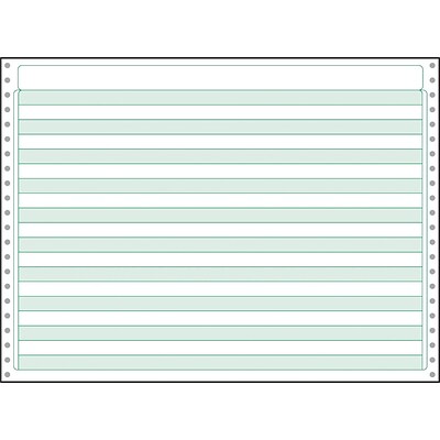 Printworks® Professional 2 Part Computer Paper W/1/2 Green Bar, 14 7/8 x 11, White, 1500 Sheets