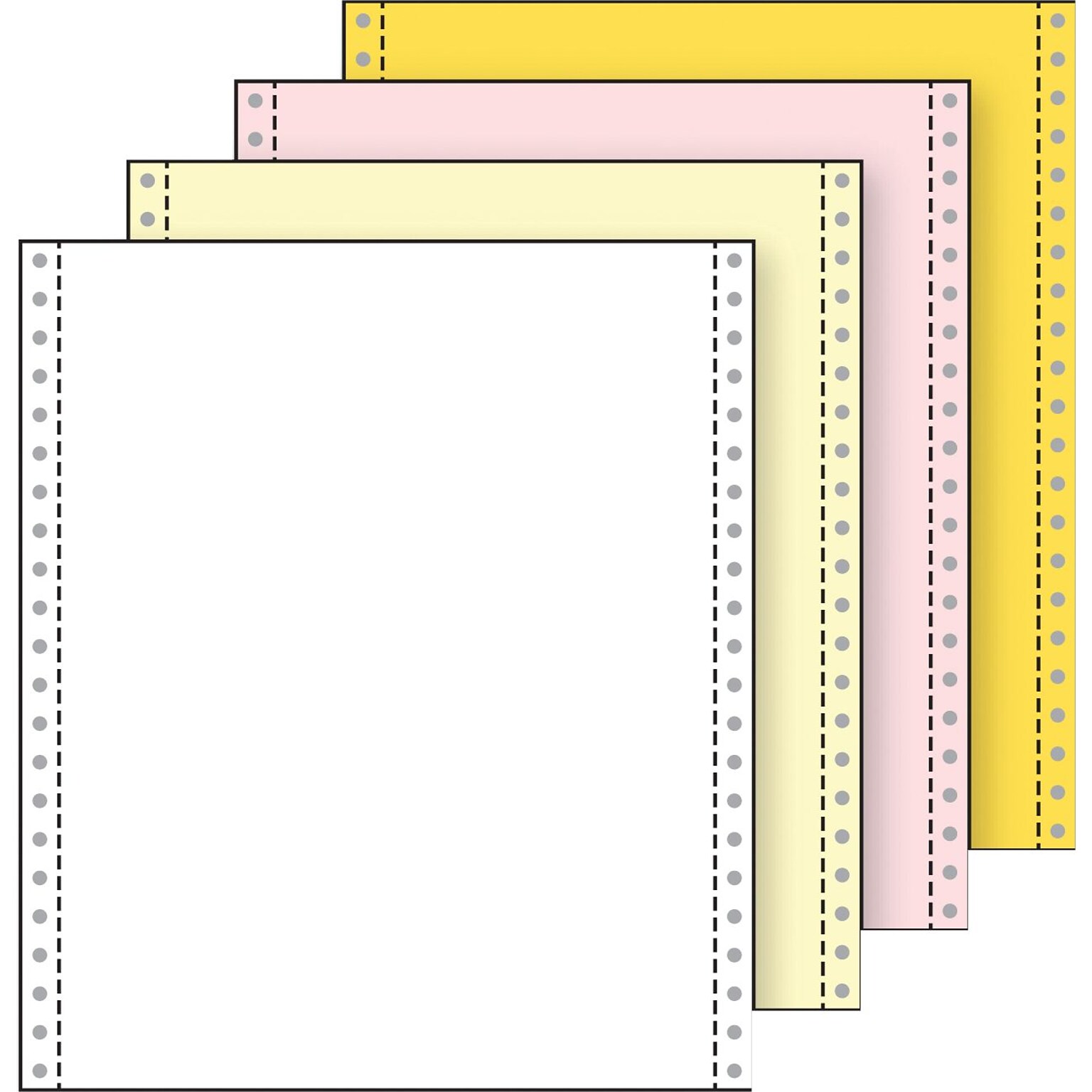 Printworks Professional 9.5 x 11, Computer Paper, 13 lbs, White/Canary/Pink/Gold, 800 Sheets/Carton (02234)