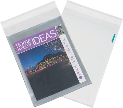 Partners Brand Clear View Poly Mailers, 10 x 13, Clear/White, 100/Case (CV1013100PK)