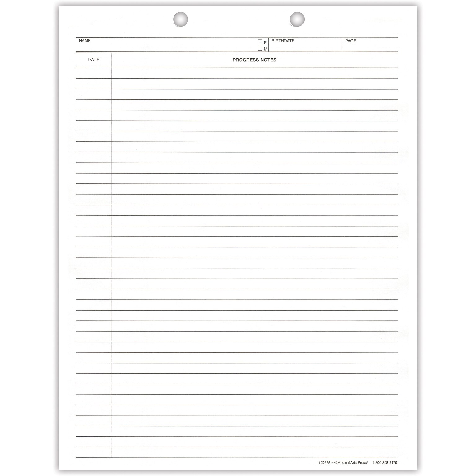 Medical Arts Press® Progress Notes; Reinforced, Top Punched