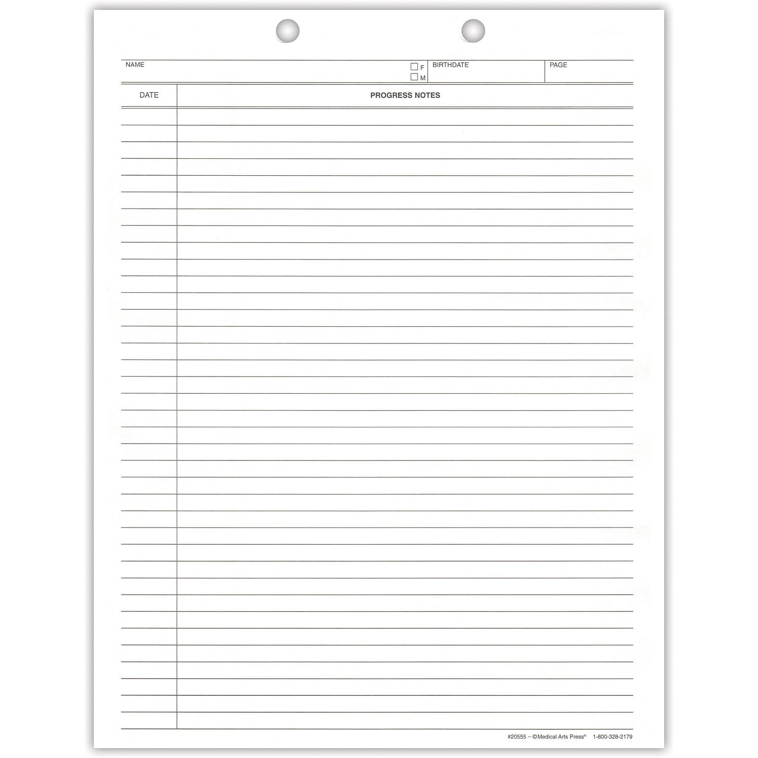 Medical Arts Press® Progress Notes; Reinforced, Top Punched