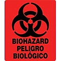 Biohazard Pre-Printed Labels, Heavy Duty, Red, 5x6, 1 Label