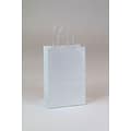 Mini Cub Shopper 8.25 x 5.25 x 3.5 Kraft Paper Shopping Bags, White, 250/Carton (WHITE539)