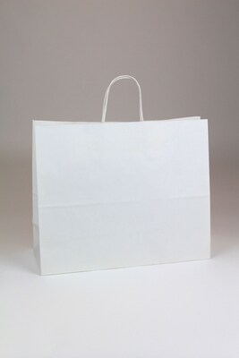 Vouge Shopper 13 x 16 x 6 Kraft Paper Shopping Bags, White, 250/Carton (WHITE16613)