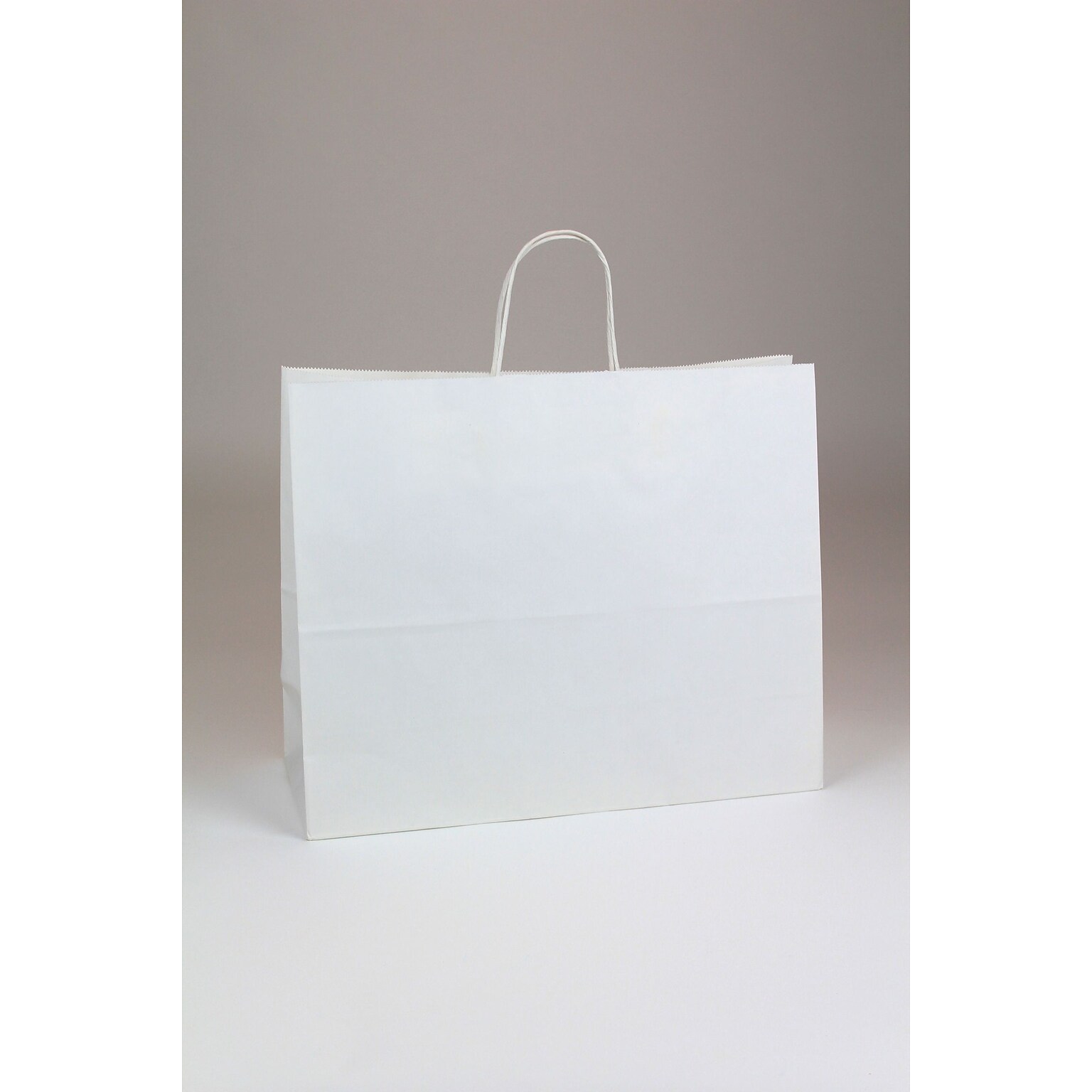 Vouge Shopper Kraft Paper Shopping Bag, White, 250 Bags/Carton (WHITE16613)