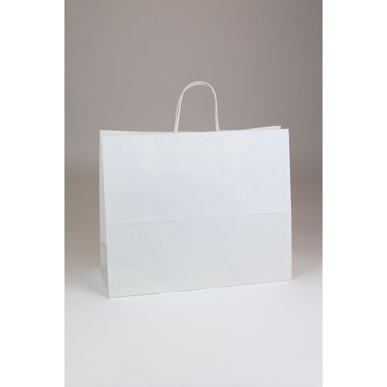 Vouge Shopper 13 x 16 x 6 Kraft Paper Shopping Bags, White, 250/Carton (WHITE16613)