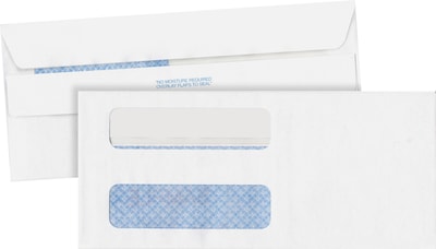 Medical Arts Press® Double Window Self Seal Envelopes, 3-7/8x8-7/8", Security Tint,  500/Box