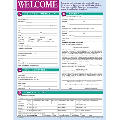 Medical Arts Press® Welcome Registration and History Form
