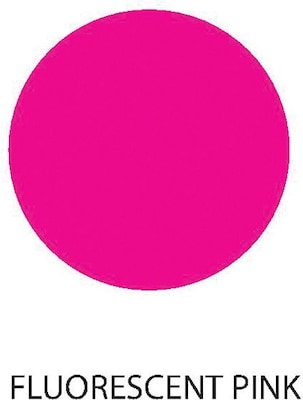 3/4 Circle Label, Florescent Pink (203634)