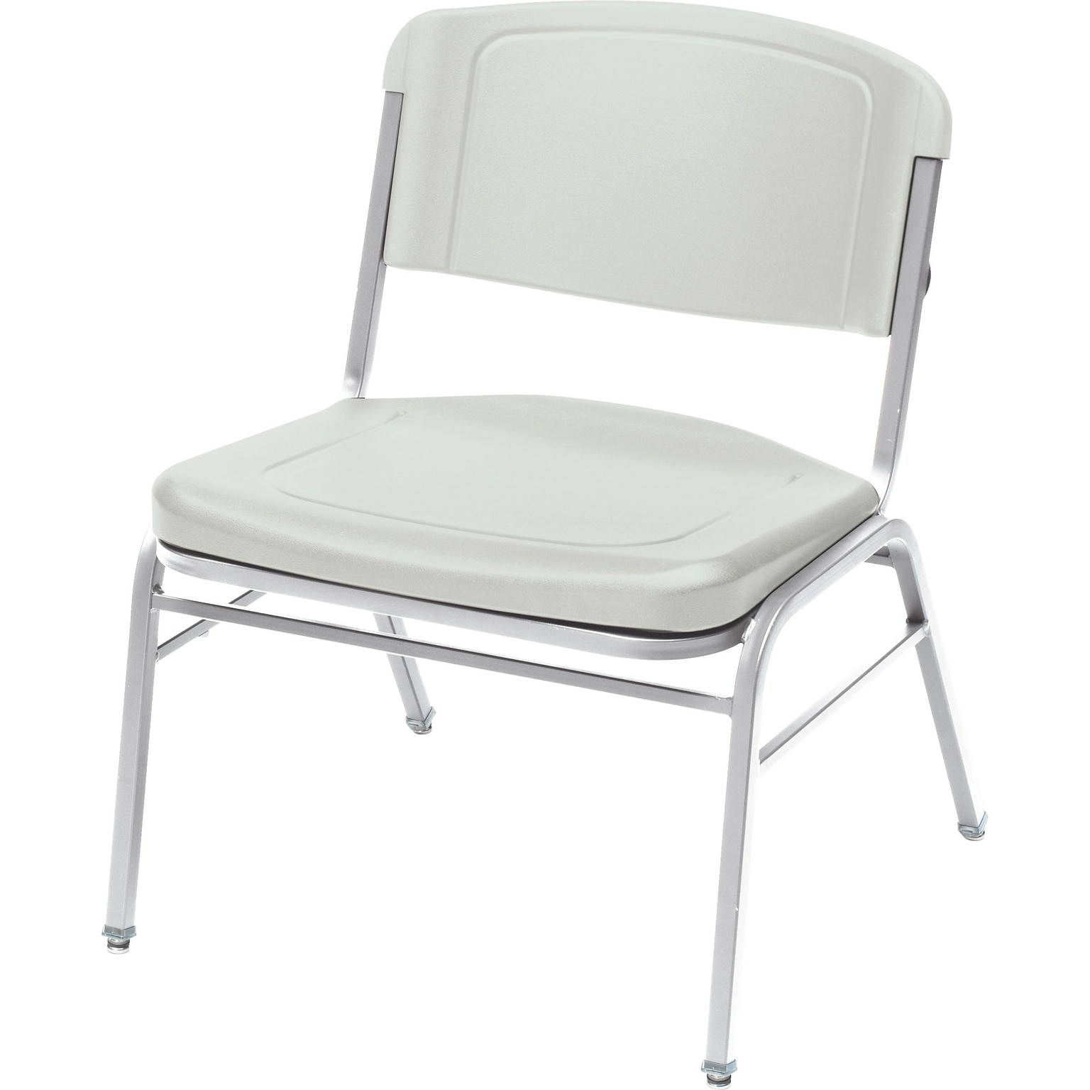 Iceberg Rough N Ready Series Big & Tall Stacking Chair, Plastic, Platinum, 4/Carton (ICE64123)