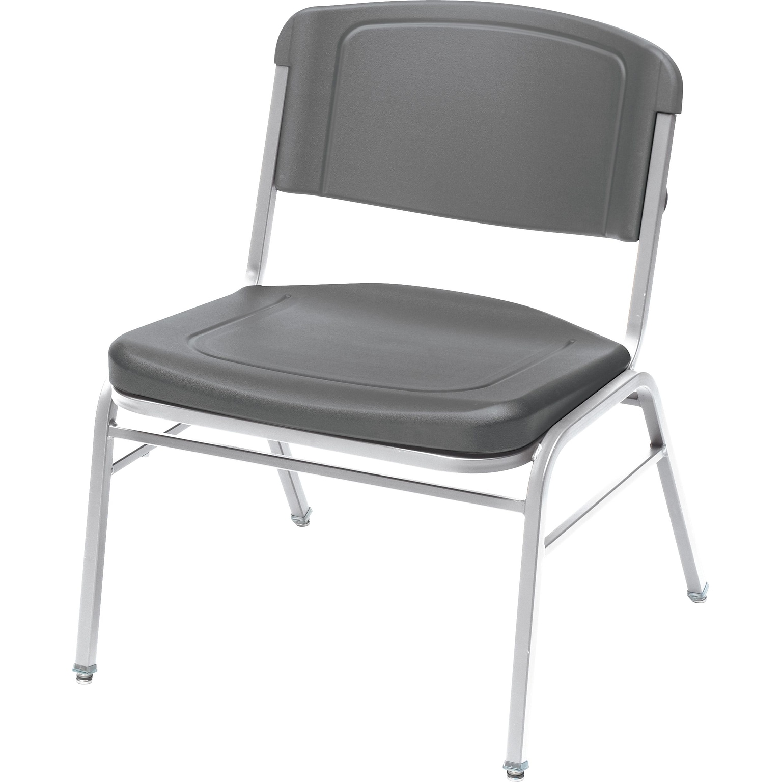 Iceberg Rough N Ready Series Big & Tall Stacking Chair, Plastic, Charcoal, 4/Carton (ICE64127)