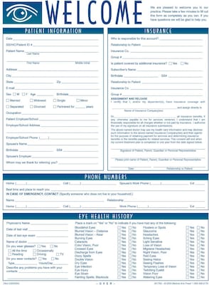 Medical Arts Press® Welcome Registration Form,  Eye Graphic