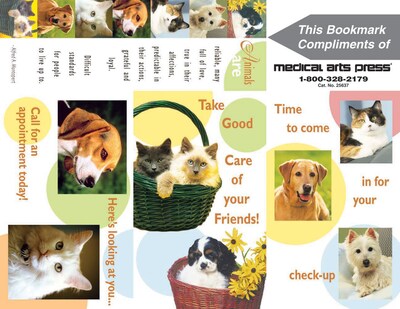 Preventive 3-Up Laser Postcards with Bookmark, Animals are..., 150 Postcards/Pack