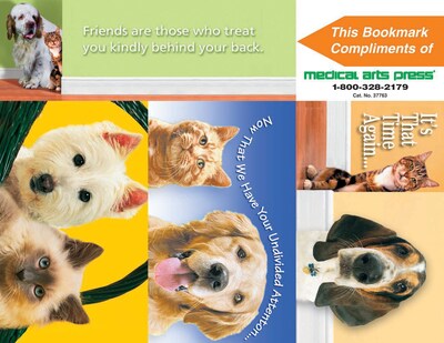 Humorous 3-Up Laser Postcards with Bookmark, Cats/Dogs That Time Again, 150/Pk
