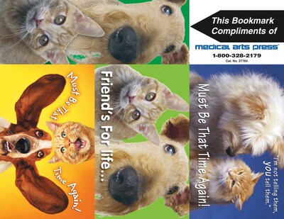 Humorous 3-Up Laser Postcards with Bookmark, Cats/Dogs You Tell Them, 150 Postcards/Pack