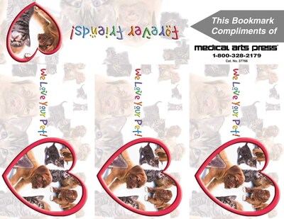 Photo Image 3-Up Laser Postcards with Bookmark, We Love Your Pet, 150 Postcards/Pack