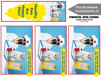 Humorous 3-Up Laser Postcards with Bookmark, Doctor Cat, Nurse Dog, 150/Pk