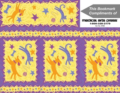 Graphic Image 3-Up Laser Postcards with Bookmark, Pets Playing