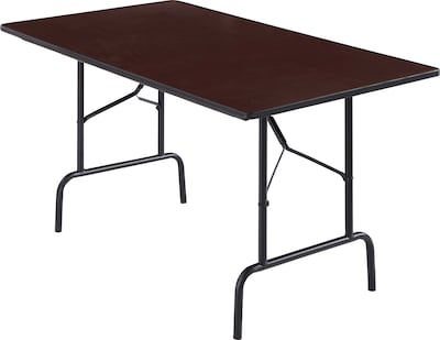 Quill Brand® Folding Table, 72L x 30W, Walnut (27096/51255)