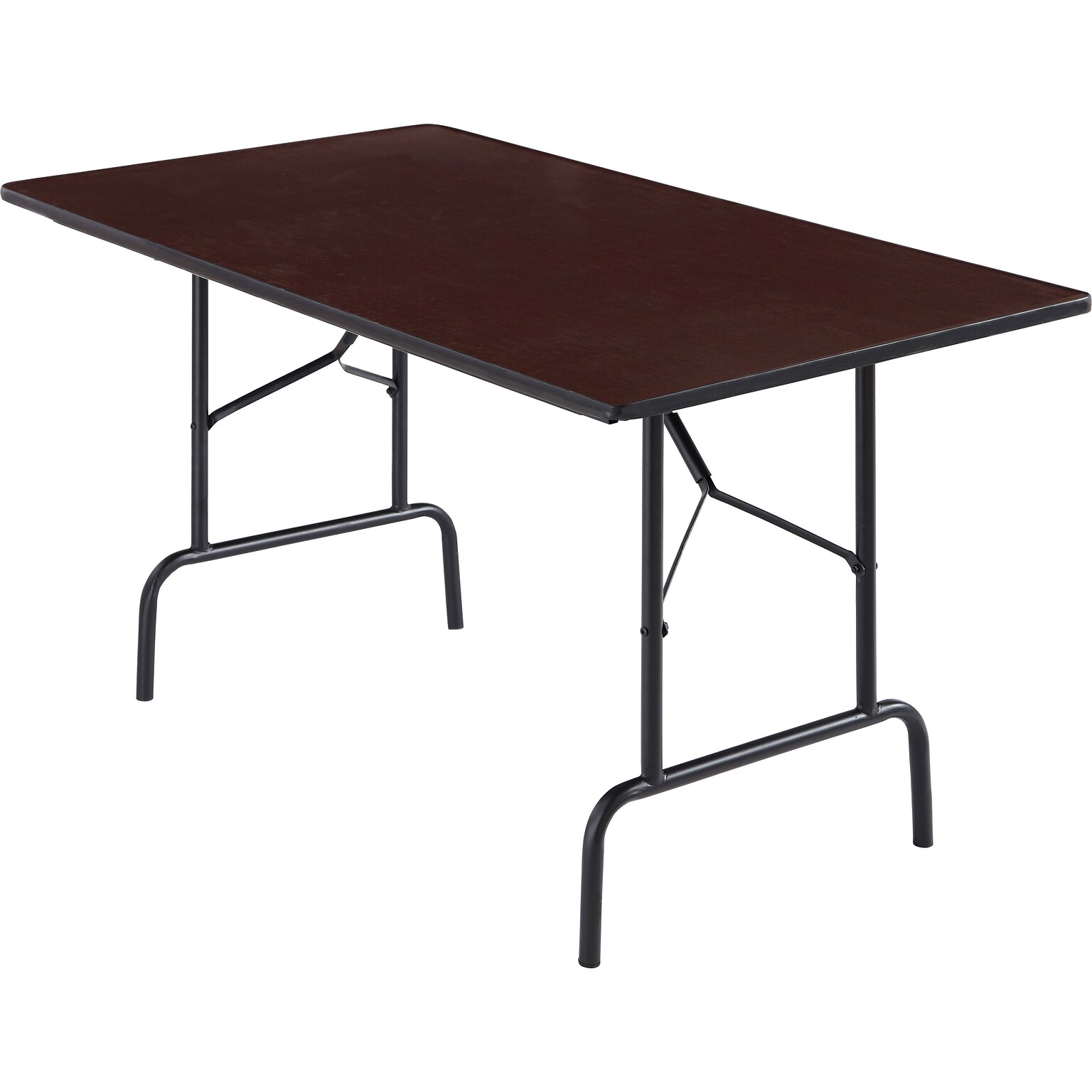 Quill Brand® Folding Table, 72L x 30W, Walnut (27096/51255)